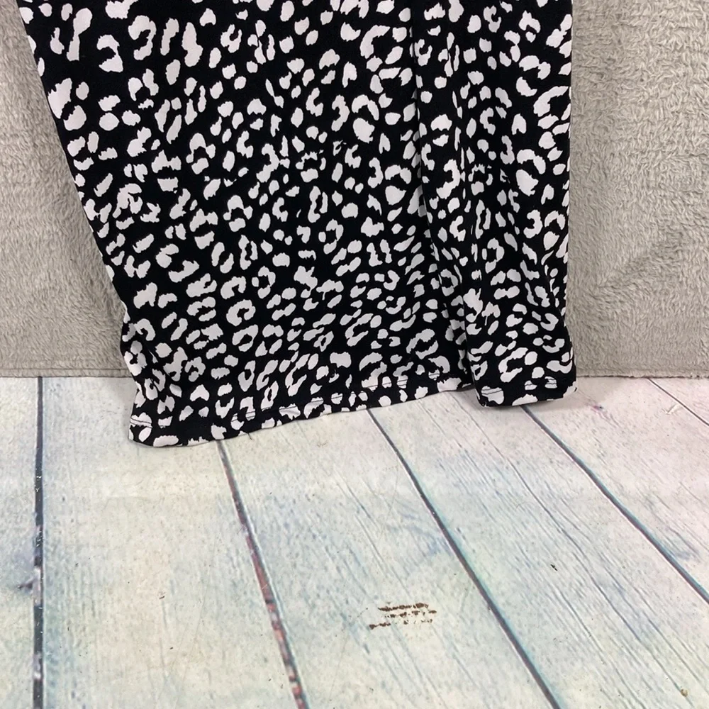 Robert Louis Wide Leg Pant Size M Palazzo Boho Black & White Elastic Waist - Picture 3 of 6